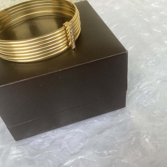Rare Vintage Gucci Solid 18k Gold Diamond Bangles Bracelet Preowned Condition - Picture 10 of 16